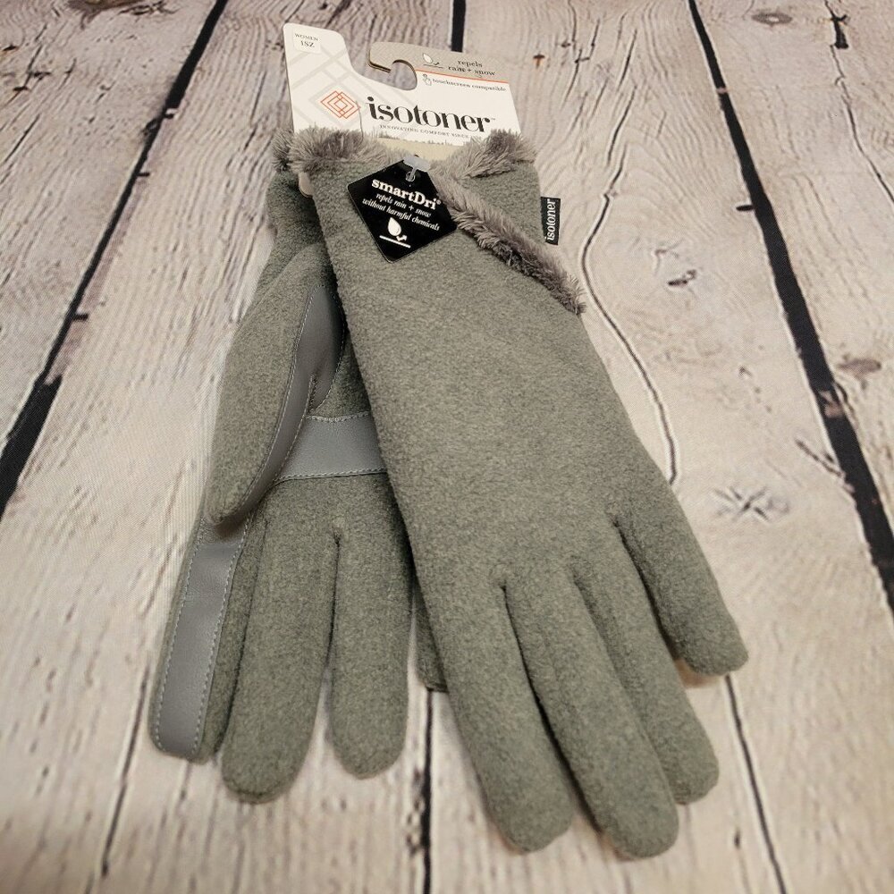 Isotoner Signature Women's Stretch Fleece Overlap Water-Repellent Gloves